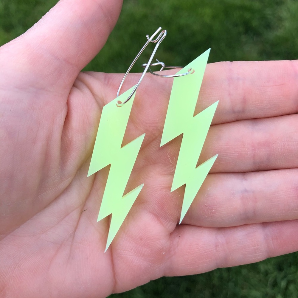 Lightning Bolt Dangle Acrylic Earrings